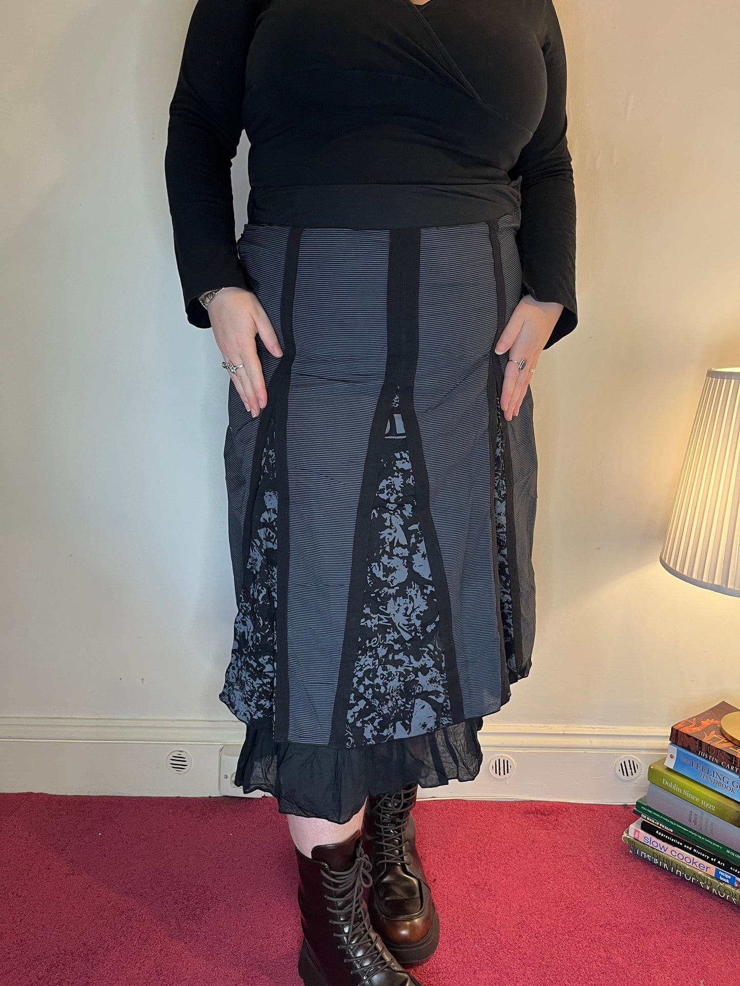 Vintage patchwork panel skirt