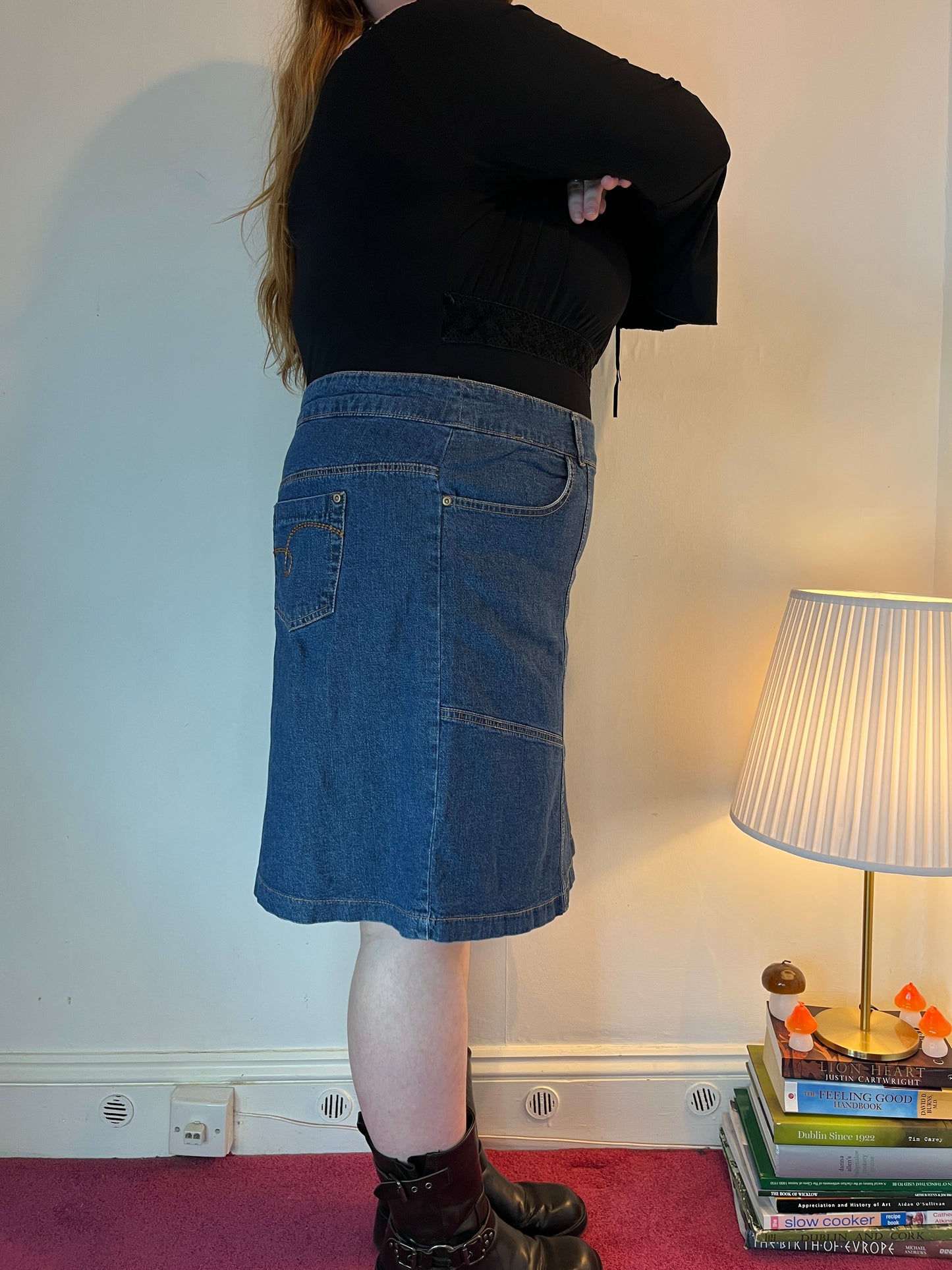 Vintage denim midi skirt 🦋