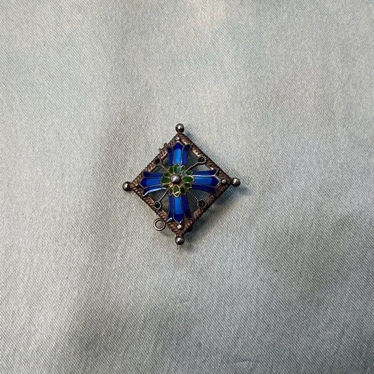 Victorian Silver and Enamel Brooch