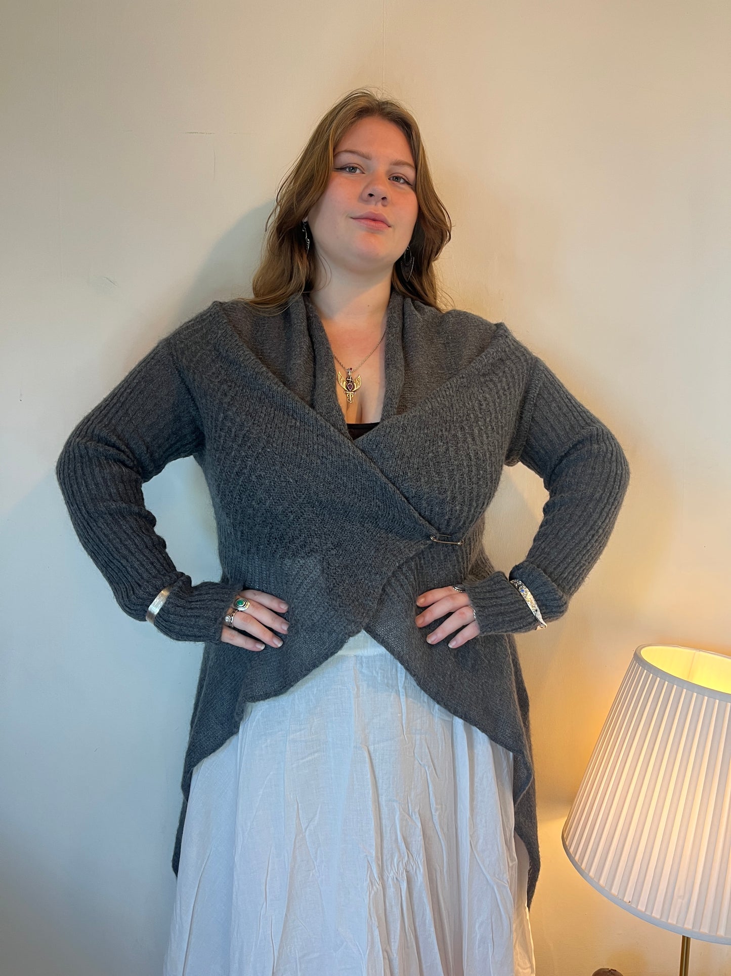 Vintage asymmetric wraparound cardigan