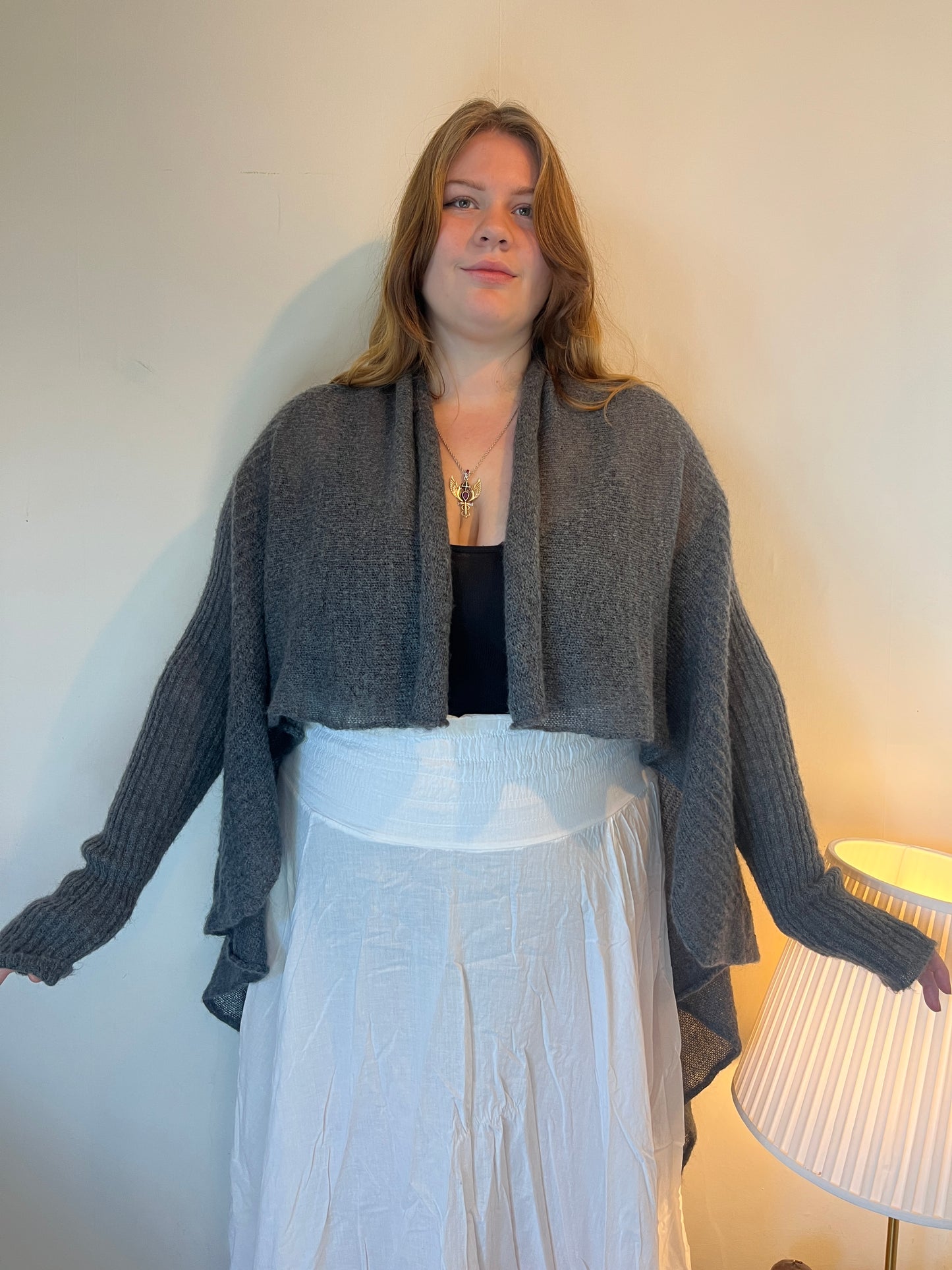 Vintage asymmetric wraparound cardigan