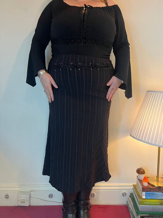 Vintage pinstripe maxi skirt