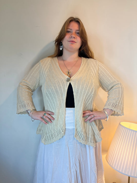 Vintage cream knit fairycore cardigan