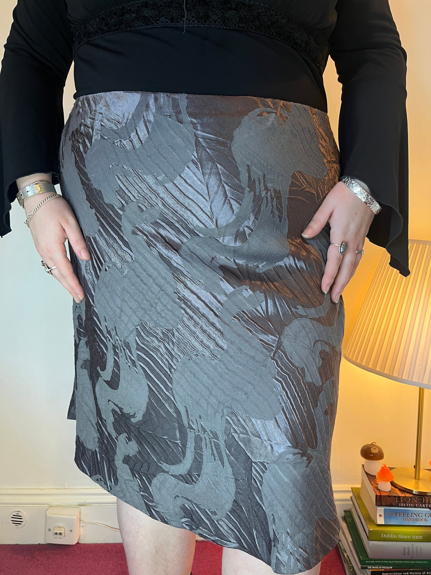 Vintage metallic midi skirt