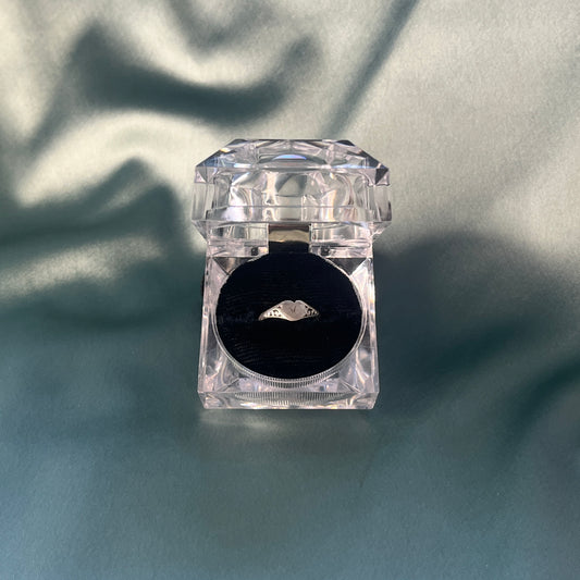 Silver Mini Heart Signet Ring