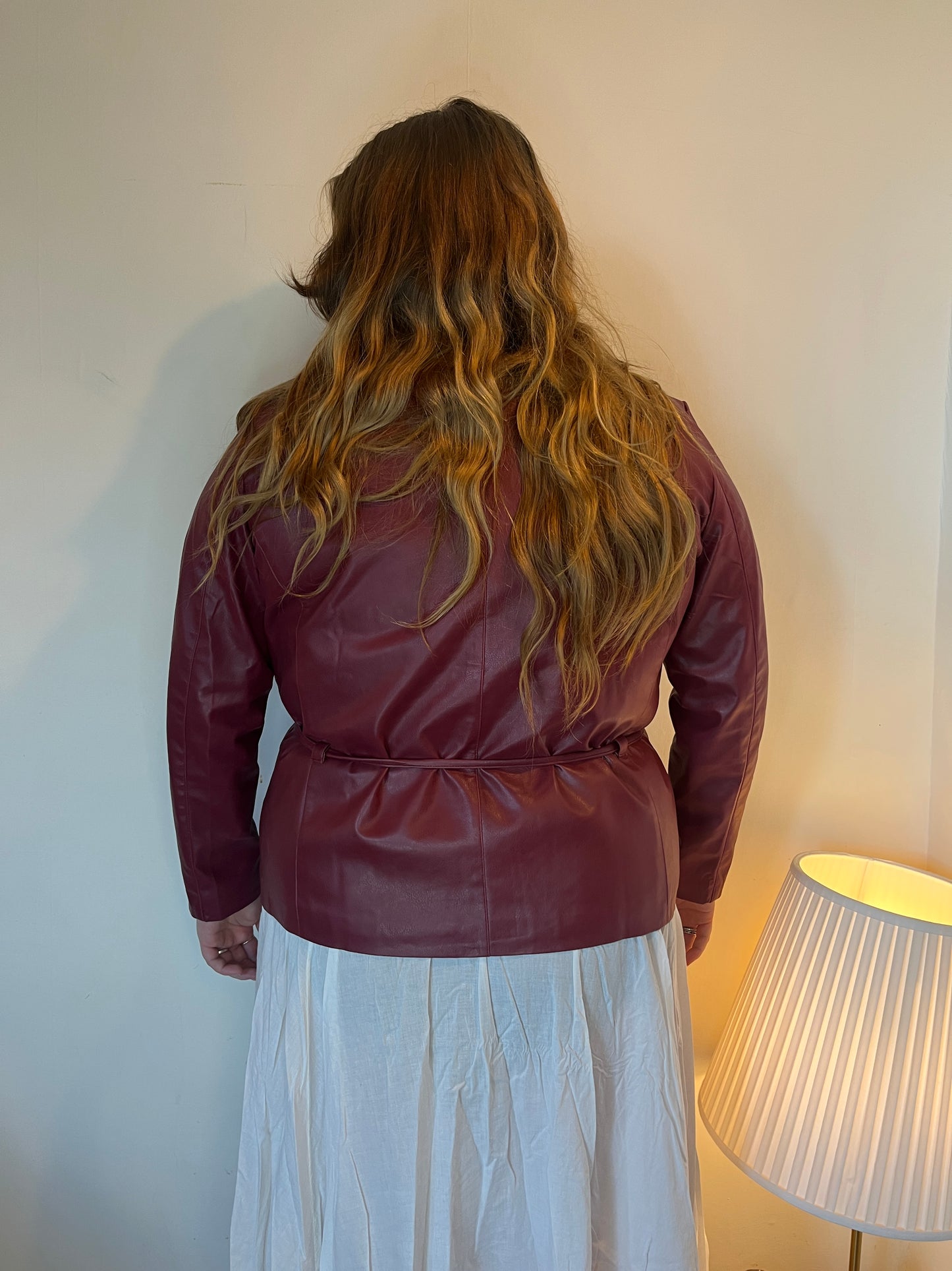 Vintage faux leather zip up jacket